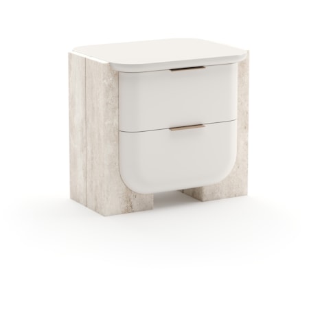 Small Stone-Panel Nightstand
