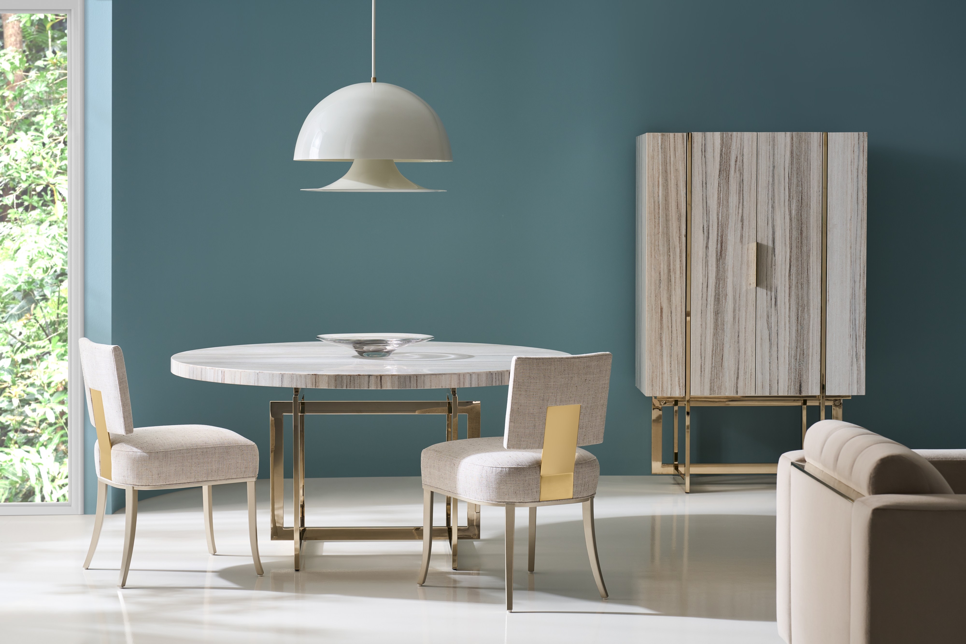Caracole Caracole Classic 60" Round Sandstone-Top Dining Table