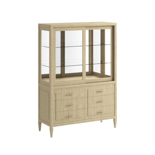 Transitional Adjustable Shelving China Cabinet with Dimming Lights