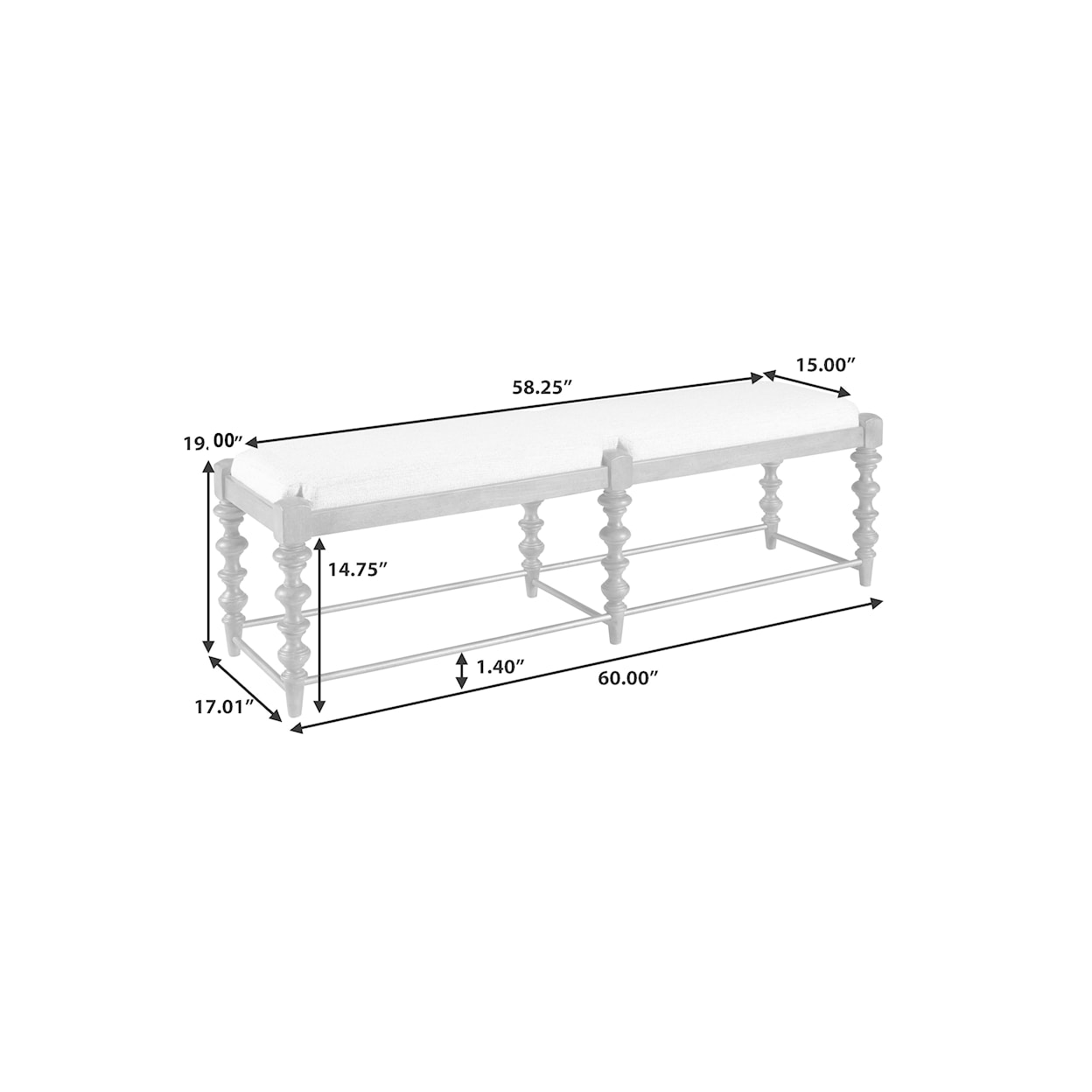 Pulaski Furniture Revival Row Upholstered Bed Bench