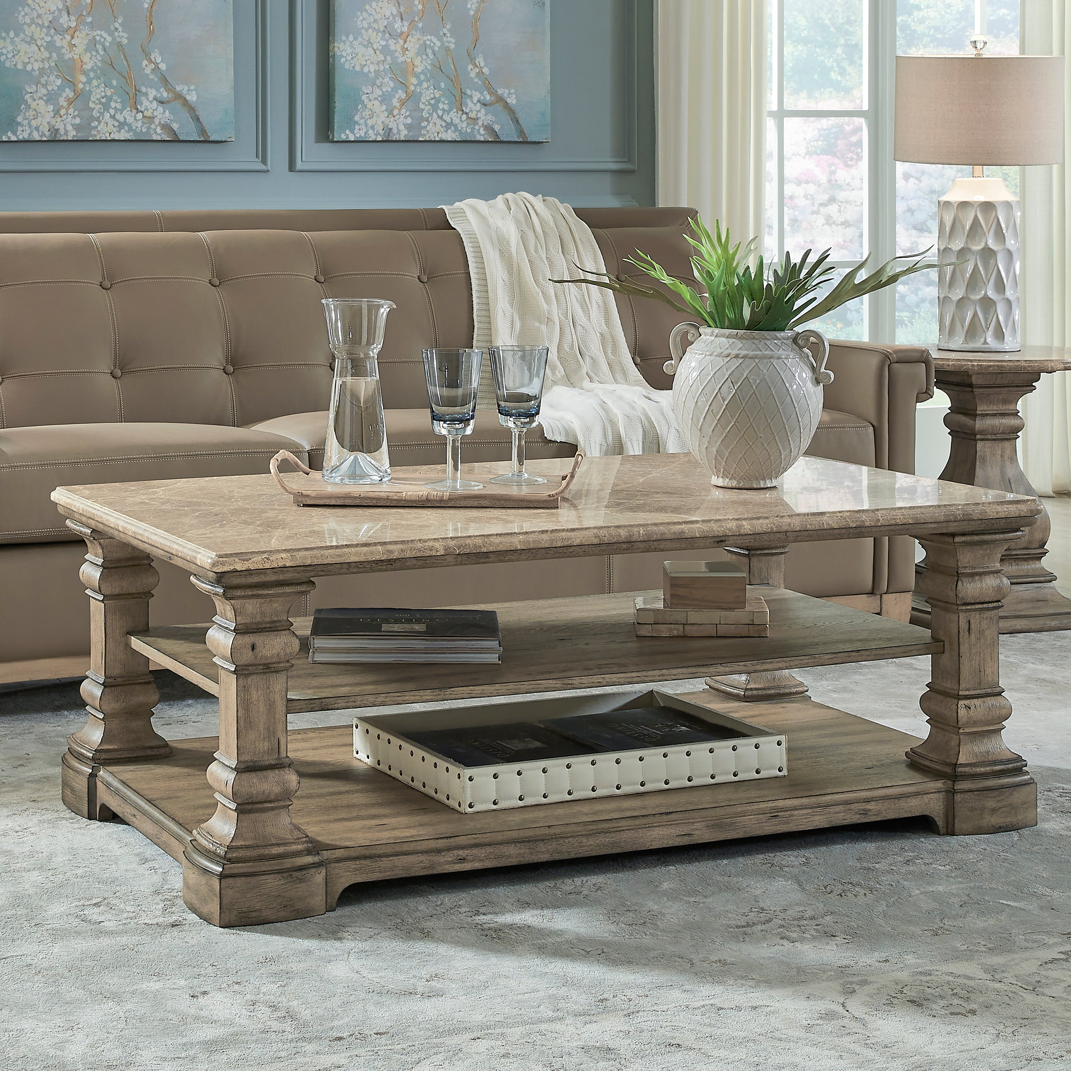 Pulaski Furniture Garrison Cove P330250 Traditional Stone Top Coffee