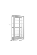 Pulaski Furniture Accents Contemporary 5-Shelf Sliding Door Curio with LED Light