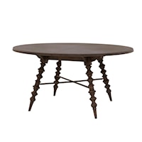 Traditional Round Dining Table with Carved Turned Legs