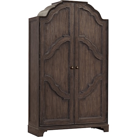 Traditional 2-Door Armoire with Storage Drawers and Adjustable Shelves