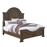 Traditional California King Bed with Arched Headboard