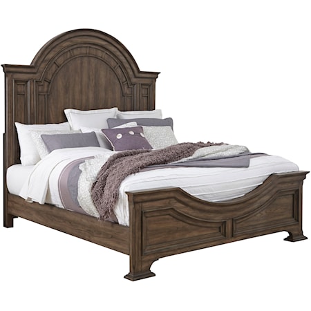 Traditional Queen Bed with Arched Headboard