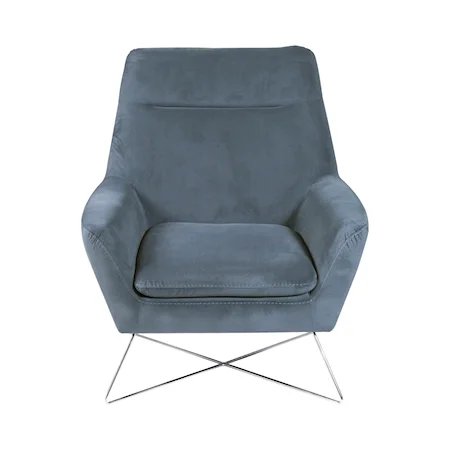 Contemporary Upholstered Accent Chair with Metal Legs