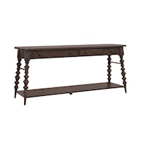 Traditional 2-Drawer Console Table with Lower Shelf