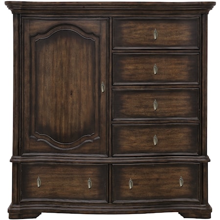 Traditional 6-Drawer Gentleman's Chest with Cabinet