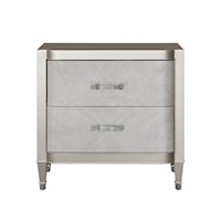 Glam 2-Drawer Nightstand with Wireless Charger