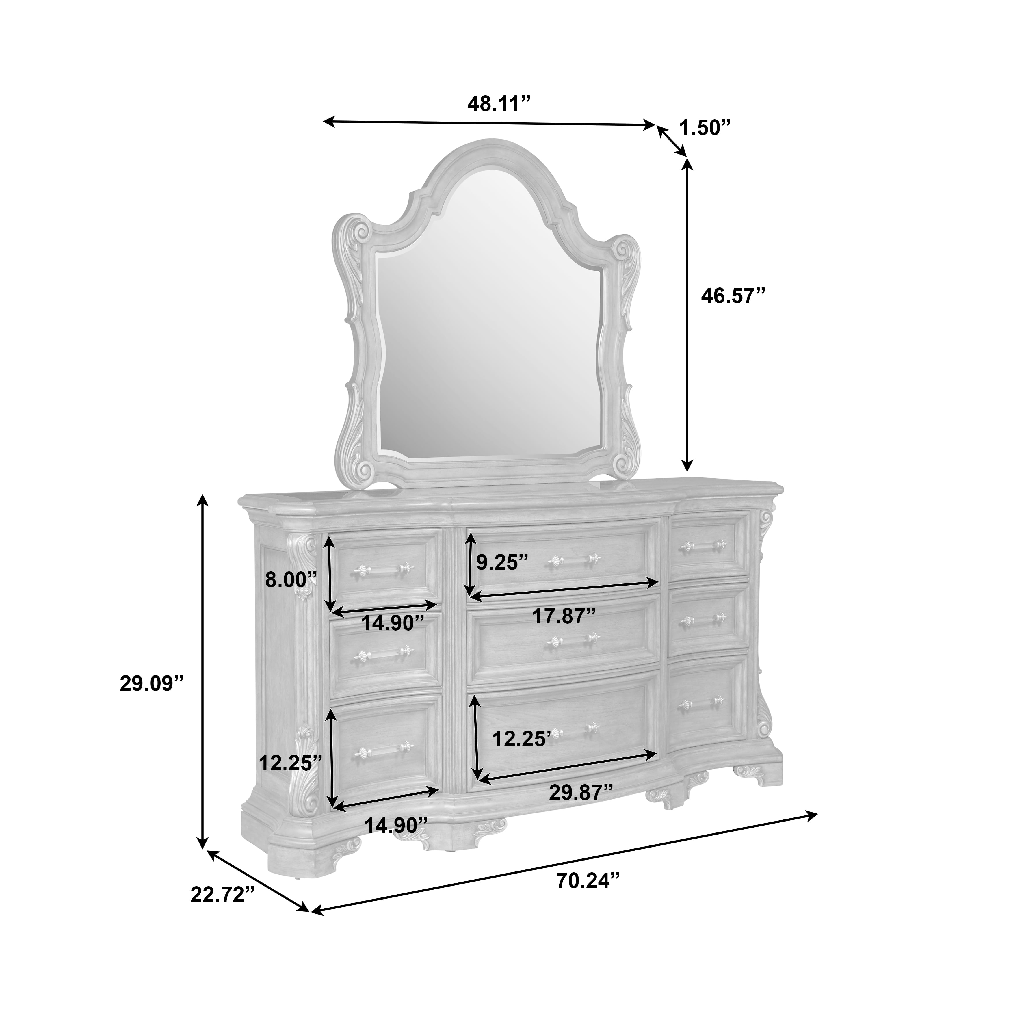 Pulaski Furniture Vivian P294BRK7 Traditional 9Drawer Dresser with