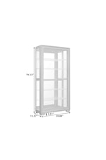 Pulaski Furniture Accents Contemporary 5-Shelf Sliding Door Curio with LED Light