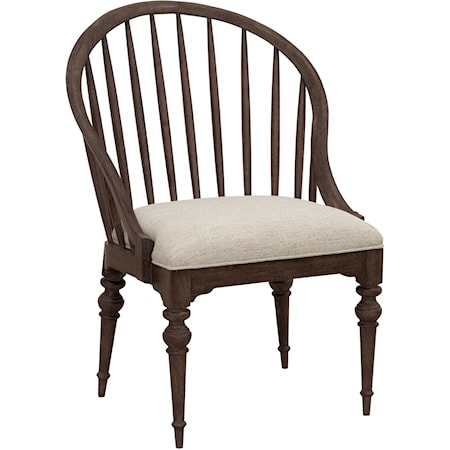 Traditional Dining Arm Chair with Upholstered Seat