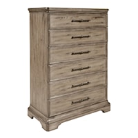 Traditional 6-Drawer Bedroom Chest with Felt-Lined Top Drawers