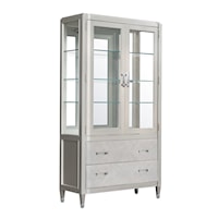 Glam Glass Door China Cabinet with 2-Drawers