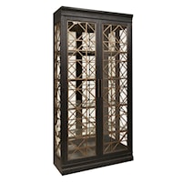 Transitional 4-Shelf Display Cabinet with Glass Doors