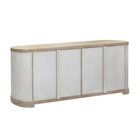 Contemporary 4-Door Credenza with Adjustable Shelves