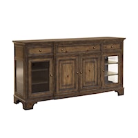 Traditional 3-Drawer Buffet with Cabinet Doors