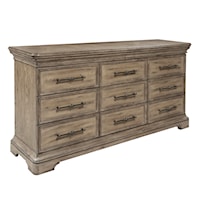 Traditional 11-Drawer Dresser with Felt-Lined Top Drawers