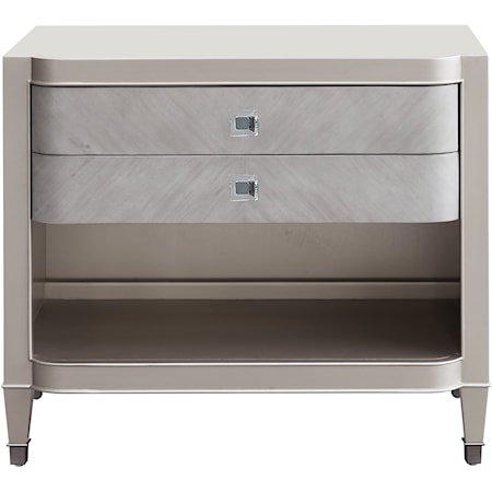 Glam 2-Drawer Nightstand with Wireless Charger