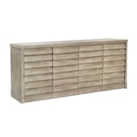 Contemporary 4-Door Credenza with Adjustable Shelves