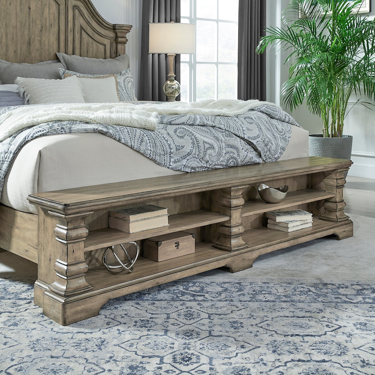 Pulaski Furniture Garrison Cove Queen Upholstered Storage Bed