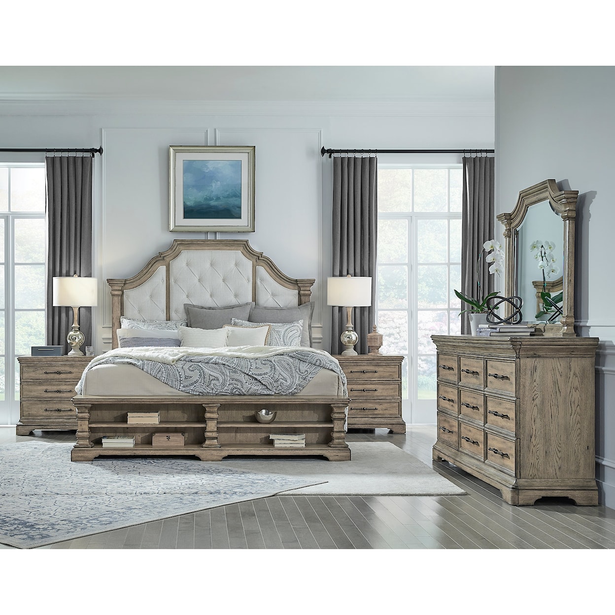 Pulaski Furniture Garrison Cove King Upholstered Storage Bed