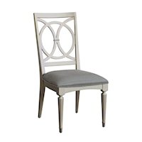 Glam Upholstered Side Chair with Designed Open Back