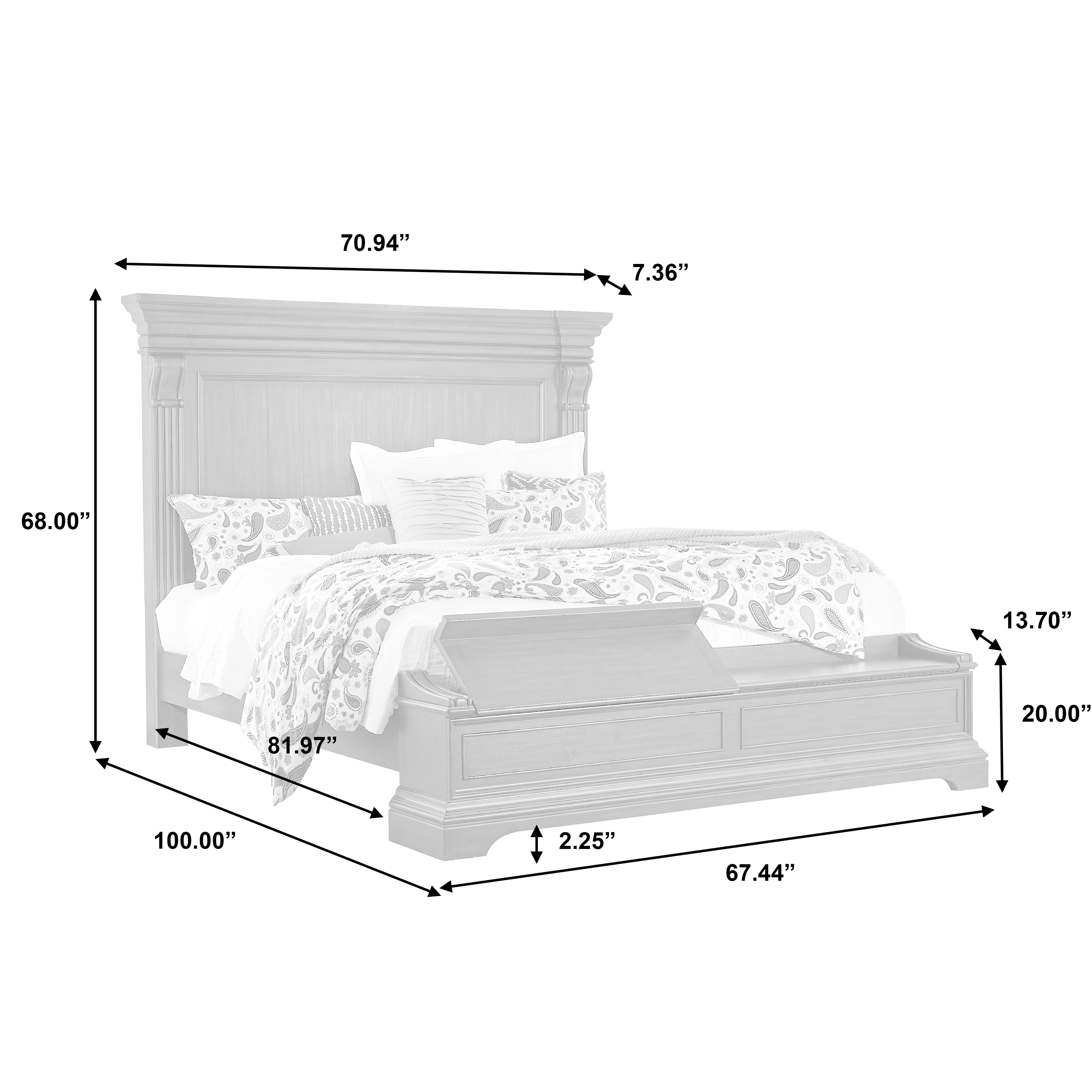 Pulaski Furniture Caldwell P012BRK2 Traditional Queen Bed with Blanket Chest Wayside