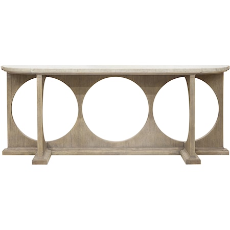 Contemporary Living Room Console with Stone Top