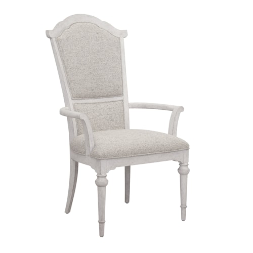 Transitional Upholstered Dining Arm Chair