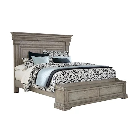 Traditional Madison Ridge Queen Panel Bed with Blanket Chest Footboard