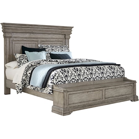 Traditional Madison Ridge California King Panel Bed with Blanket Chest Footboard