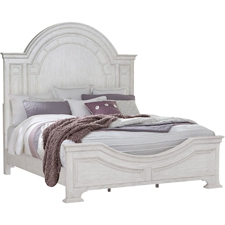 Traditional King Bed with Arched Headboard