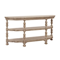 Transitional 3-Shelf Console Table with Carved Legs