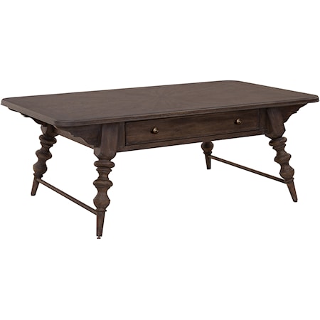Traditional Rectangular Coffee Table with Drawer