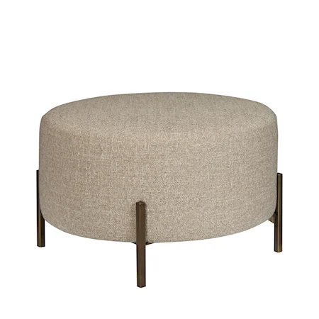 Transitional Round Accent Ottoman
