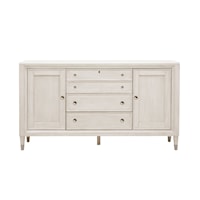 Transitional 3-Drawer Buffet with Cabinets