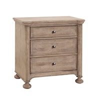 Transitional 3-Drawer Nightstand with USB-C Ports