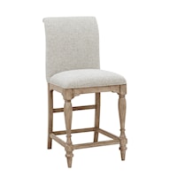 Transitional Upholstered Counter Height Stool