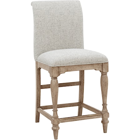 Transitional Upholstered Counter Height Stool