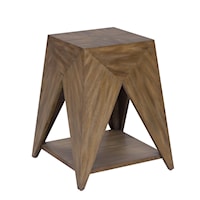 Contemporary Geometric Accent Table with Lower Shelf