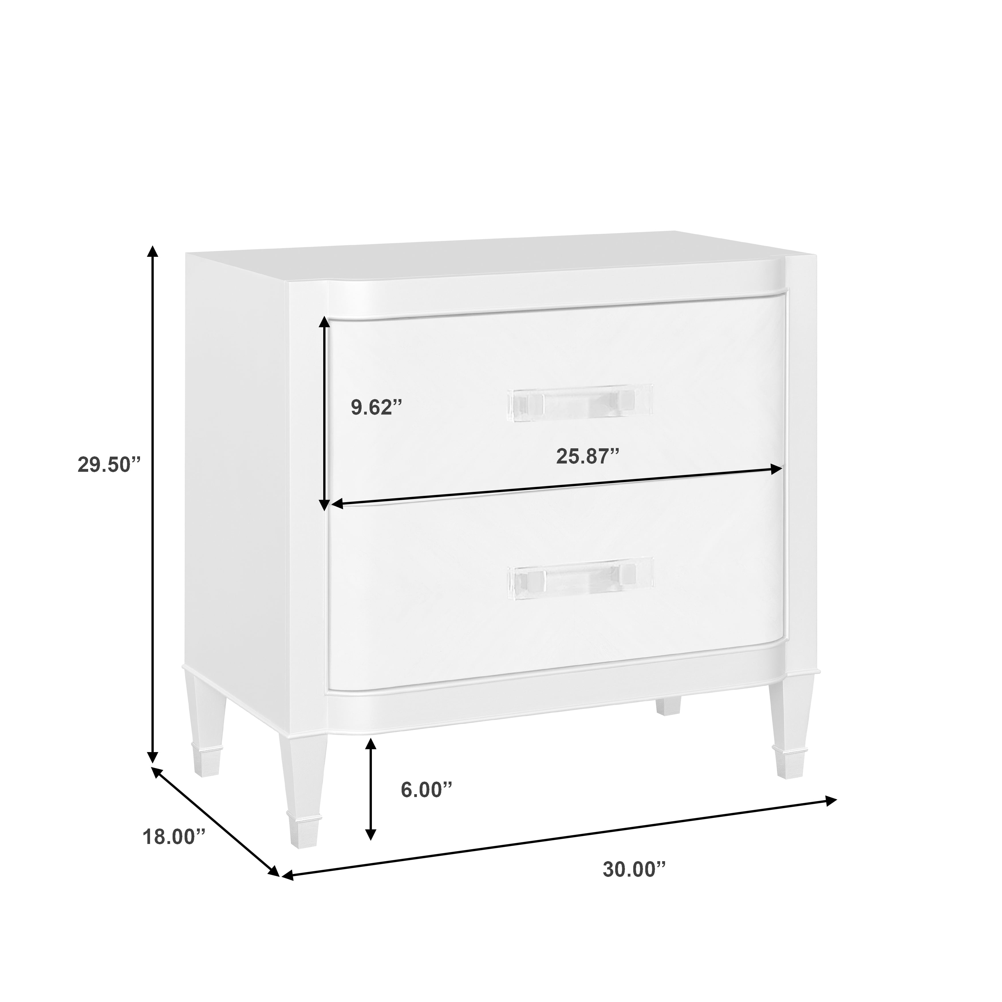 Pulaski Furniture Zoey P344140 Glam 2Drawer Nightstand with Wireless