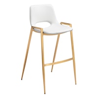 Desi Barstool Chair (Set Of 2) White & Gold