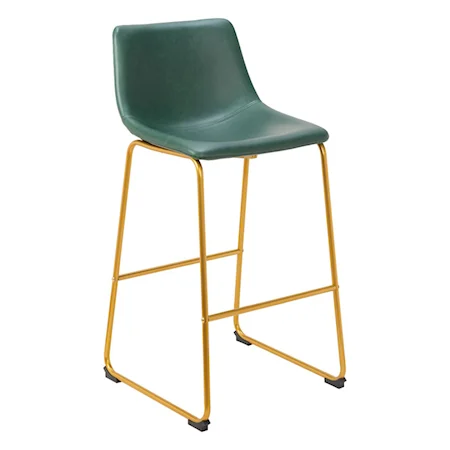 Augusta Barstool Green & Gold