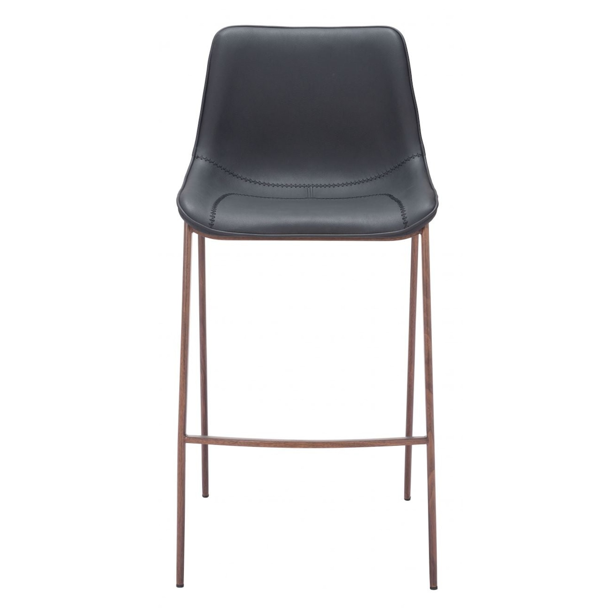 Zuo Magnus 109937 Magnus Barstool Black & Walnut Value City Furniture