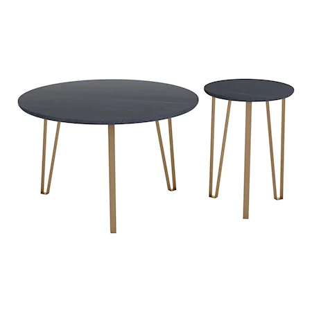 Set of 2 Somme Accent Tables Black