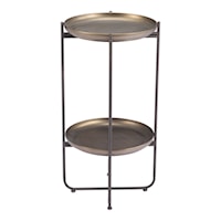 Contemporary Industrial Bronze Accent Table