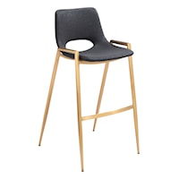 Desi Barstool Chair (Set Of 2) Black & Gold