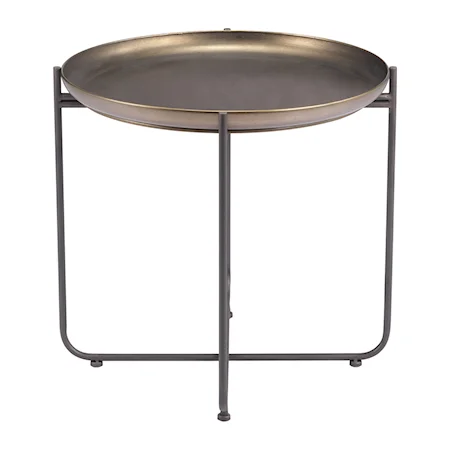 Contemporary Industrial Bronze Side Table